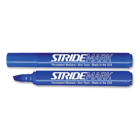 Stride StrideMark Tank Permanent Marker, Broad Chisel Tip, Blue, 12PK 22002